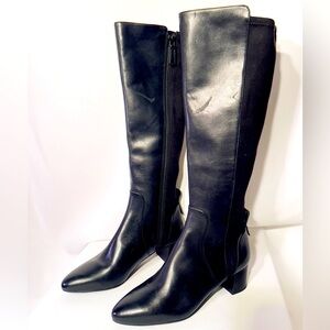 COLE HAAN Womens GO-TO BLOCK Heel Knee High Boots Size 6 Punkcore Bikercore Dark